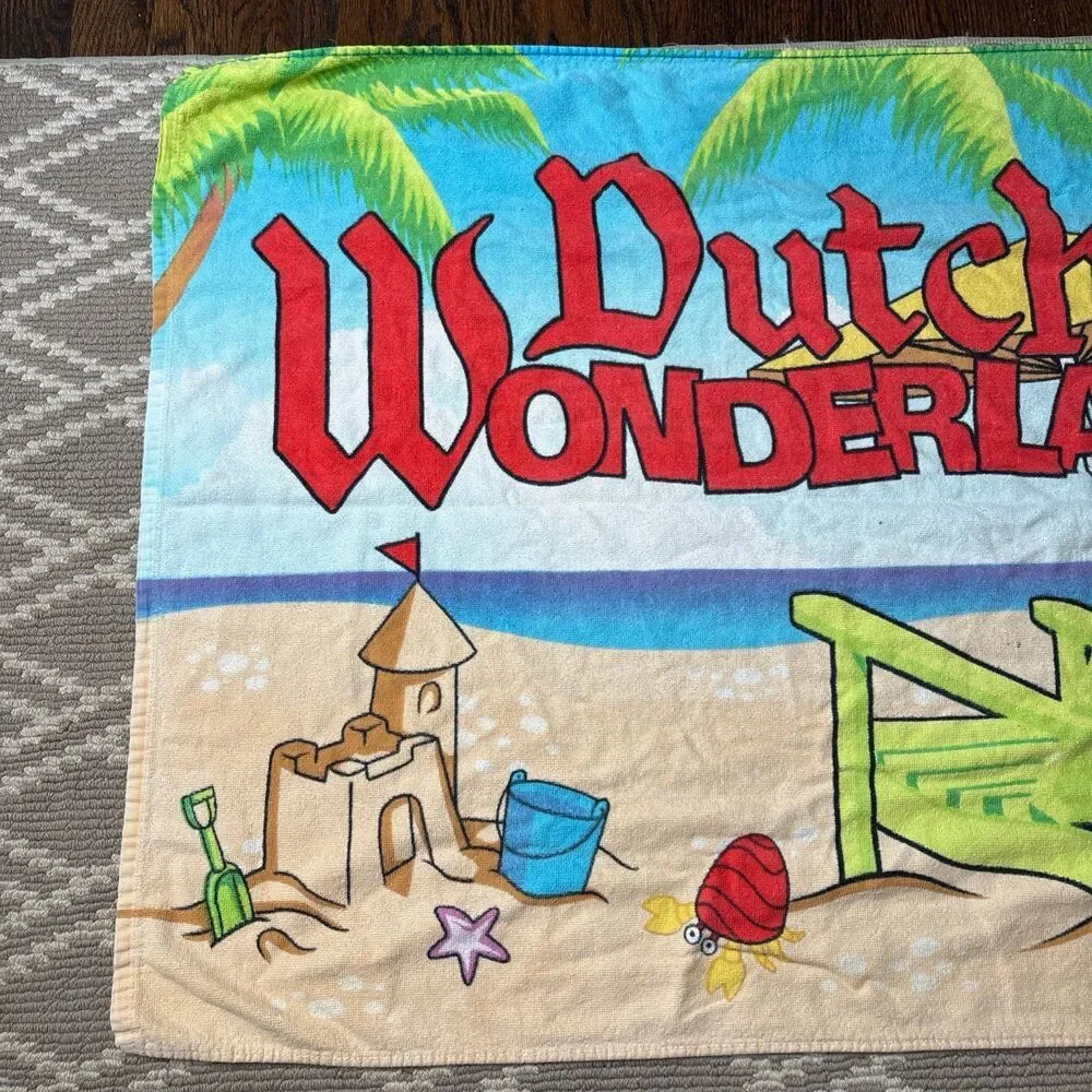 Vintage Dutch Wonderland Beach Towel Duke The Dragon Mascot Lancaster PA